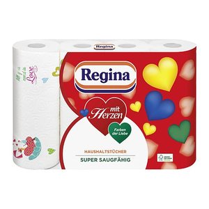 Regina Küchenrollen mit Herzen 3-lagig, 4 Rollen