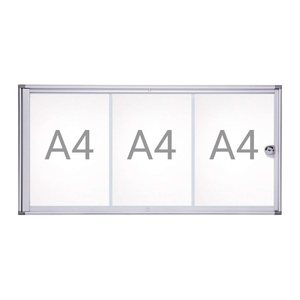 MAUL Schaukasten Extraslim grau 3x DIN A4 71,1 x 2,7 x 35,0 cm, 1 St.