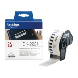 brother Endlosetikett für Etikettendrucker DK22211 weiß, 29,0 mm x 15,24 m, 1 Rollen