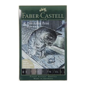 FABER-CASTELL Tuschest. Pitt Artist Pen Grey&Black 8er