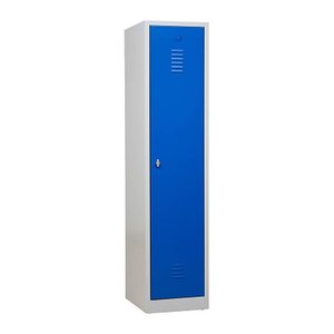 Gürkan Spind lichtgrau, enzianblau 104956, 1 Schließfach 40,0 x 50,0 x 180,0 cm