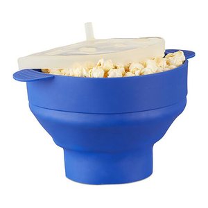 relaxdays Popcornmaker für Mikrowelle blau, 1 St.