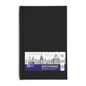 OXFORD Skizzenbuch Sketchbook DIN A5 blanko, schwarz Hardcover 96 Seiten, 1 St.