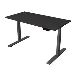 Kerkmann Smart office elektrisch höhenverstellbarer Schreibtisch anthrazit rechteckig, T-Fuß-Gestell grau 140,0 x 70,0 cm