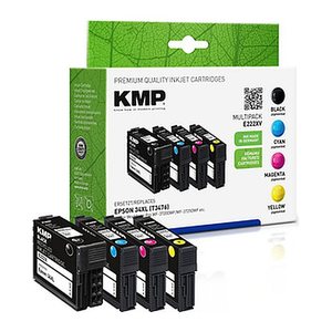 KMP E222XV schwarz, cyan, magenta, gelb Druckerpatronen kompatibel zu EPSON 34XL (T3476), 4er-Set