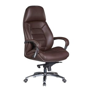 AMSTYLE XXL Chefsessel, SPM1.437 Leder braun, Gestell alu