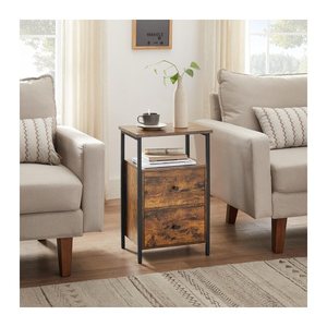 VASAGLE Nachttisch rechteckig MDF-Platte braun 38,0 x 28,0 x 60,0 cm, 1 St.