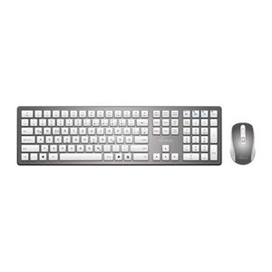 MediaRange MROS135 Tastatur-Maus-Set kabellos silber, weiß