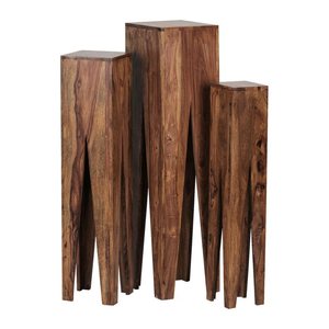 WOHNLING Beistelltische-Set quadratisch Massivholz sheesham, 1 St.