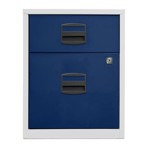 BISLEY Home Rollcontainer lichtgrau, oxfordblau 2 Auszüge 41,3 x 40,0 x 52,8 cm