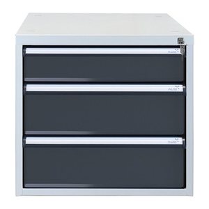 ADB Schubladenschrank anthrazit, lichtgrau 3 Schubladen 53,1 x 70,0 x 50,0 cm, 1 St.