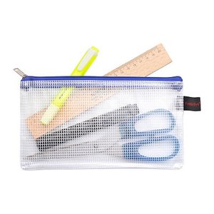 FolderSys Reißverschlussbeutel DIN A7 transparent/blau 0,15 mm, 1 St.