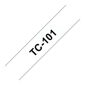 brother Schriftband TC-101 TC101, 12 mm, schwarz auf transparent, 1 St.