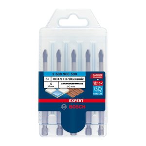 BOSCH Fliesenbohrer-Set EXPERT HEX-9 MultiConstruction, 5-teilig