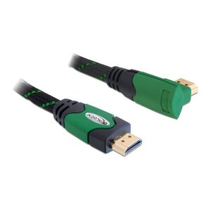 DELOCK HDMI Kabel Ethernet A -> A St/St 2.00m 90° rechts 4K