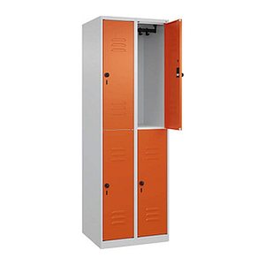 CP Spind Classic Plus reinorange, lichtgrau 080300-20 S10000, 4 Schließfächer 60,0 x 50,0 x 185,0 cm
