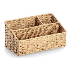 Zeller Schreibtisch-Organizer Papiergeflecht natur Papiergeflecht 3 Fächer 25,5 x 14,2 x 12,2 cm