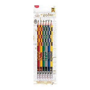 maped Harry Potter Bleistifte HB rot, gelb, grün, grau, blau, gelb mit Radierer, 6 St.