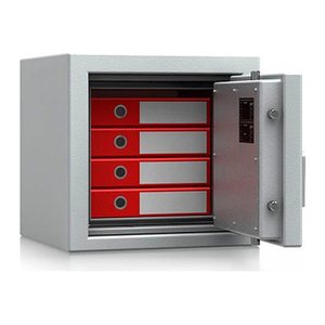 ISS Tresor Karlsruhe II Sicherheitsstufe 1 nach EN 1143-1 mit Feuerschutz lichtgrau 49,5 x 47,2 x 47,5 cm