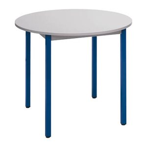 SODEMATUB Mehrzwecktisch lichtgrau, blau rund, Vierkantrohr blau, 80,0 x 80,0 x 74,0 cm