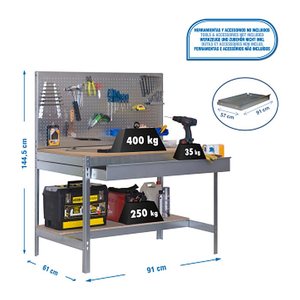 Simonrack Werkbank SIMONWORK BT2 BOX silber 1 Schublade 91,0 x 61,0 x 144,5 cm