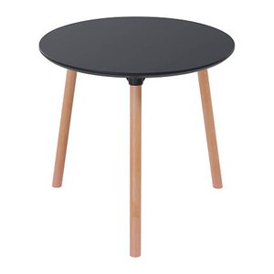 meet powered by PAPERFLOW PALOMBA Bistrotisch rund MDF-Platte schwarz 80,0 x 80,0 x 75,0 cm, 1 St.