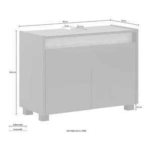 MÖBELPARTNER Waschbeckenunterschrank Cosmo 148465 anthrazit 80,0 x 33,0 x 54,6 cm