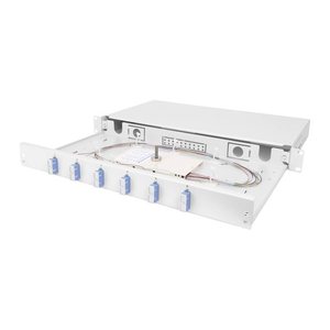 DIGITUS LWL Spleißbox 1HE bestückt 6x SC DX OS2 grau