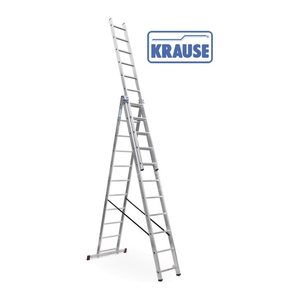 KRAUSE Vielzweckleiter CORDA silber 3x 11 Sprossen, H: 610,0 cm