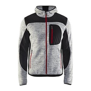 BLAKLÄDER® Herren Strickjacke 4930 hellgrau/schwarz Größe M