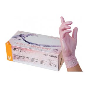 NITRAS MEDICAL unisex Einmalhandschuhe GLAMOUR WAVE rosa Größe M, 100 St.