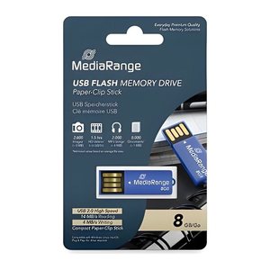MediaRange USB-Stick PAPER-CLIP blau 8 GB, 1 St.