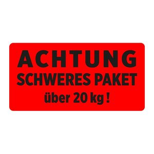 AVERY Zweckform Warnetiketten rot »ACHTUNG SCHWERES PAKET über 20 kg!« 100,0 x 50,0 mm, 1 Etiketten
