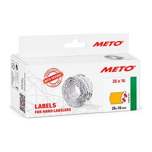 METO Preisetiketten leuchtorange permanent 26,0 x 16,0 mm, 6 Rollen