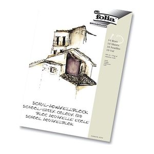 folia Aquarellblock SCHULE 3-Seiten verleimt DIN A3 150 g/qm, 10 Blatt, 1 Block