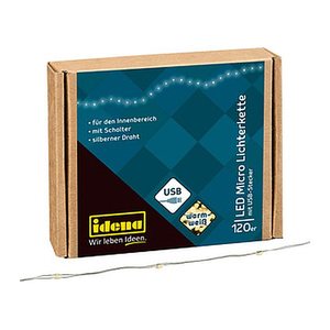 Idena 120er Micro LED Lichterkette silber 13,5 m, 1 St.