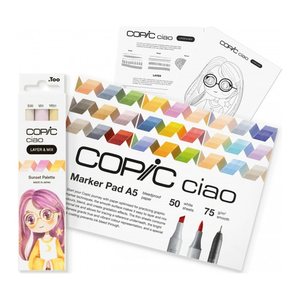 COPIC® Ciao Sunset Palette Starter Layoutmarker-Set farbsortiert 1,0 + 6,0 mm, 1 Set