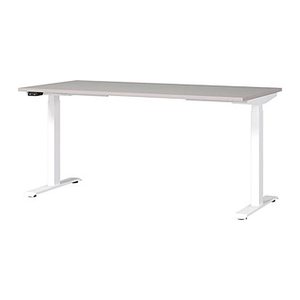 GERMANIA JET höhenverstellbarer Schreibtisch kaschmir rechteckig, T-Fuß-Gestell weiß 160,0 x 80,0 cm