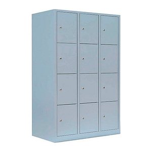 LÜLLMANN Schließfachschrank lichtgrau 523430, 12 Schließfächer 118,5 x 50,0 x 180,0 cm