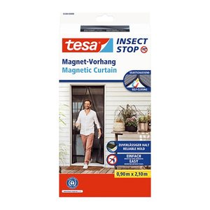 tesa Fliegengitter Insect Stop Magnetvorhang anthrazit 0,9 x 2,1 m