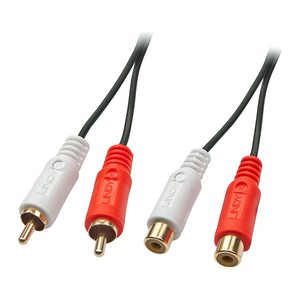 LINDY Audiokabel Stereo 2m 2xRCA (Cinch) m/f vergoldet