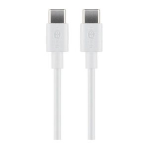 goobay USB C 2.0 Kabel 1,0 m weiß, 1 St.