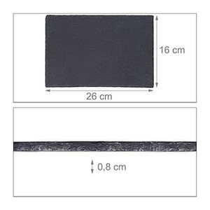 relaxdays Schieferplatten grau 26,0 x 16,0 cm, 6 St.