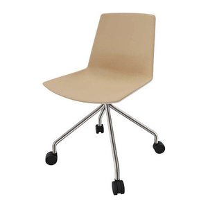 Quadrifoglio Besucherstuhl Clue beige, weiß Kunstleder, 1 St.