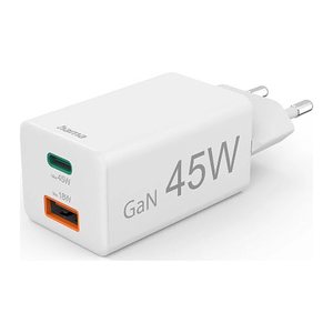 hama GaN-Ladeadapter weiß, 45 Watt