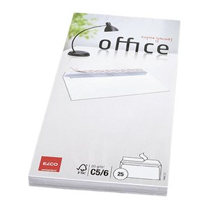 ELCO Briefumschläge Office DIN lang ohne Fenster weiß haftklebend 25 St.
