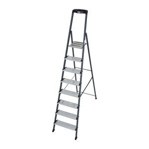 KRAUSE Stehleiter einseitig Securo schwarz 8 Stufen, H: 255,0 cm