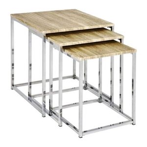 HAKU Möbel Beistelltische-Set rechteckig MDF-Platte eiche, 1 Set