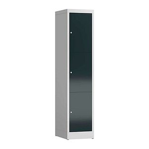 ClassiX Schließfachschrank anthrazit, lichtgrau X-523318, 3 Schließfächer 41,5 x 50,0 x 180,0 cm