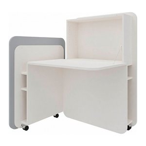 fm FLATup  Sekretär diamantweiß/ hellblau rechteckig, weiß 107,0 x 41,5 - 91,0 cm